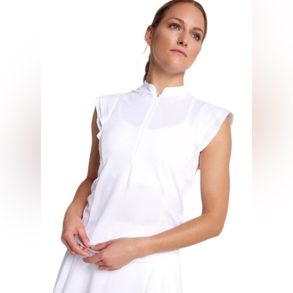 CALIA by Carrie Underwood Tops - CALIA Renew Texture NWT Zip Golf Top XXL | UV + Moisture-Wicking | Cap Sleeve